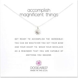 Dogeared Sterling Accomplish Magnificent Things Starburst 16" -18" Necklace